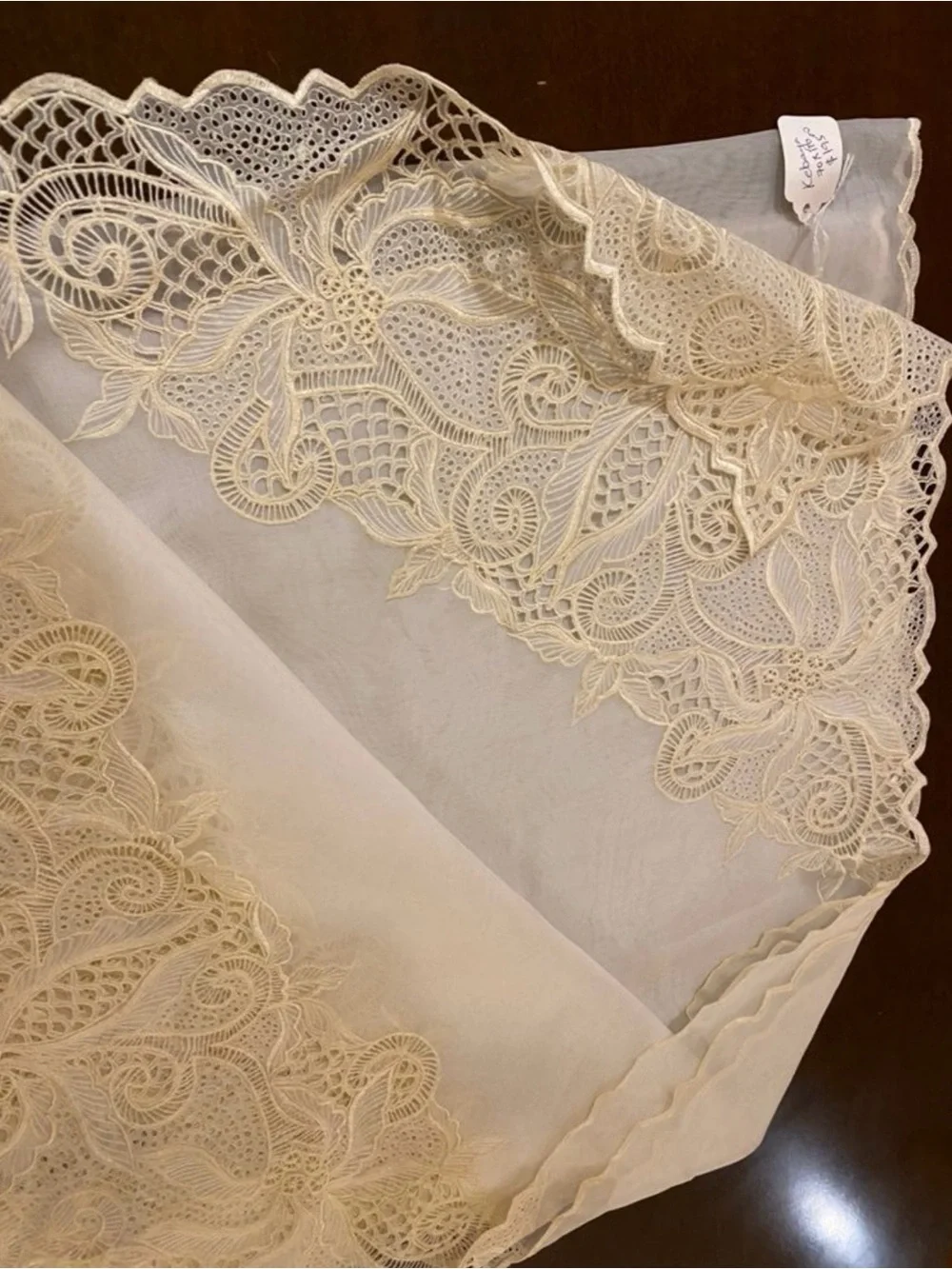 Vintage Tablecloth 72”x94” ecru/ cream